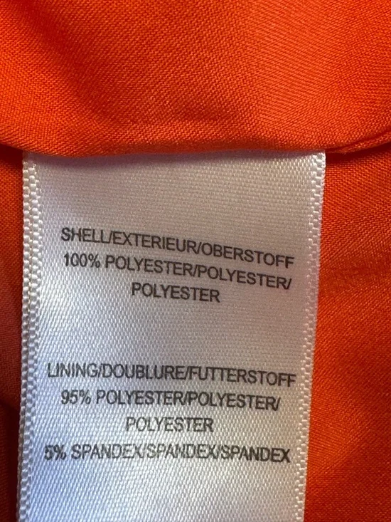 NWT Belle Badgley Mischka Orange Cocktail Dress Crossover Flutter Sleeve - Picture 6 of 11